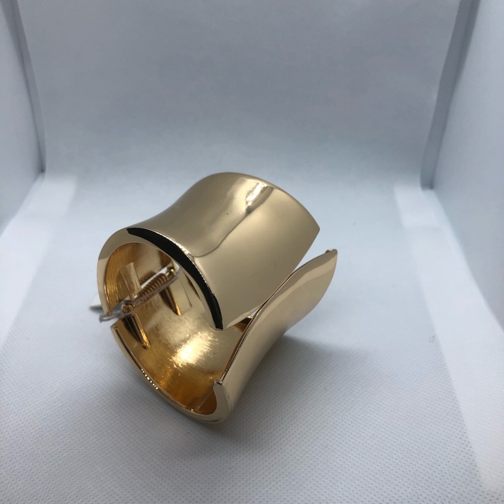 Oversized gold plated geometric arm wrist cuff bracelet bangle new - Picture 8 of 12